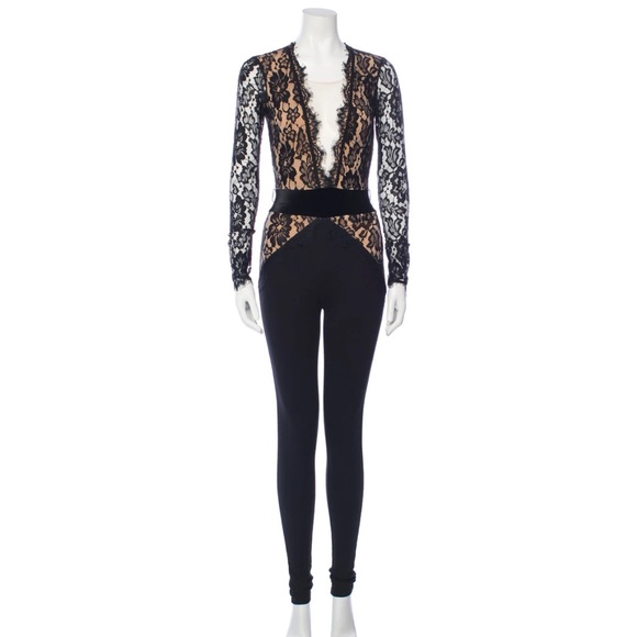 New Michael Costello X Revolve Lace Pattern jumpsuit - Picture 3 of 4